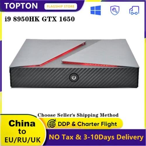 TOPTON NEW Gaming Mini PC Intel Core i9-8950HK GTX 1650 4GB GDDR5 2*DDR4 64GB Desktop Computer Windows 10 4K HDMI DP Type-C WiFi