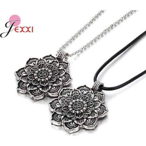 Newest Design Genuine 925 Sterling Silver Charm Necklace For Women Leather/Bead Chain Option Novel Women Fashion Jewelry Gift