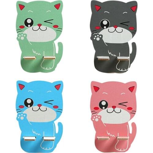 1Pcs Cartoon Wooden Light Weight Cute Rabbit Panda Dinosaurs Animal Cellphone Tablet Desktop Holder Stand Lazy Bracket Universal