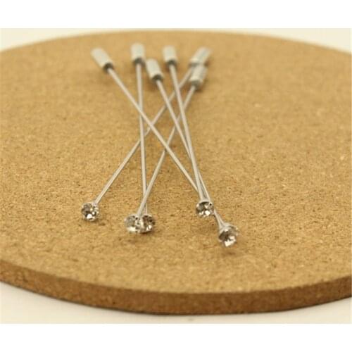 10pcs/lot 9.6cm Length Head Brooches Pins With Stopper Safety Pin Crystal Rhinestone Brooch for DIY Jewelry Accessories