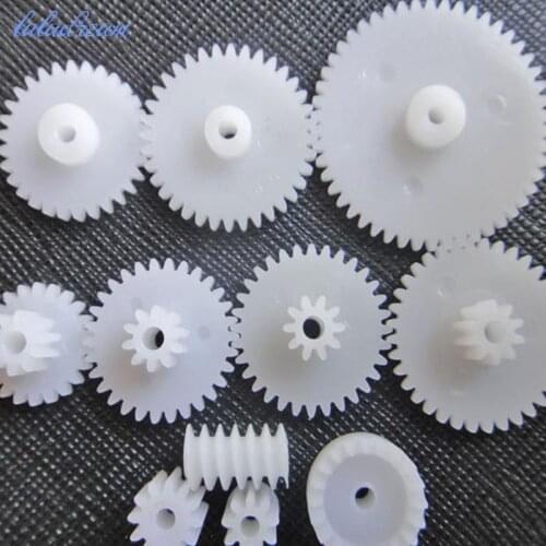 11pcs/lot 0.5 modules Plastic Gear Set Double Deck Deceleration DIY Transmission Toy Car model Parts