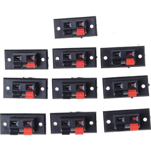 2 Positions Connector Terminal Push in Jack Spring Load Audio Speaker Terminals Wholesale 10 Pcs