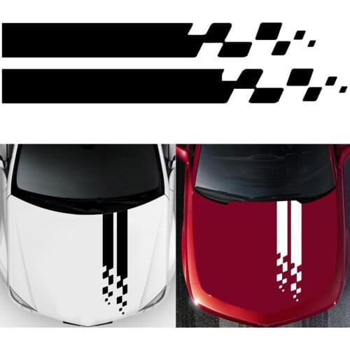 2Pcs Car Stickers WRC Stripe Covers Vinyl Racing Sports Decal Hood Roof Trunk Vinyl Sticker Wrap Decoration Waterproof Sticker