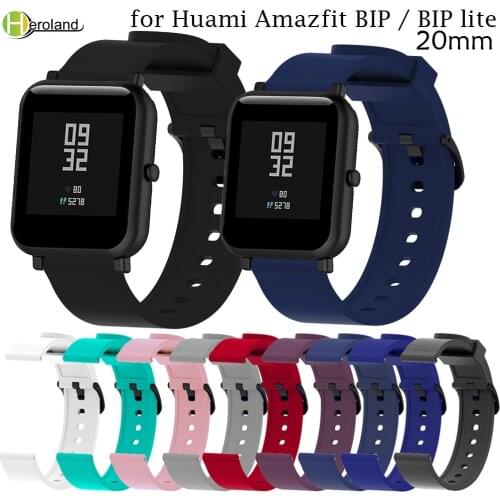 20mm Silcone watch strap bracelet For Xiaomi Huami Amazfit Bip lite Smart Watch Wrist Strap for Amazfit BIP youth bands