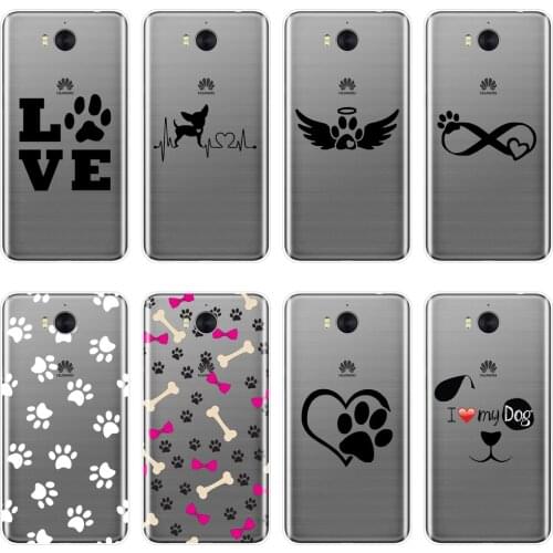 Back Cover For Huawei Y5 Y6 Y7 Prime 2017 2018 Y9 2019 Heart Dog Puppy Soft Silicone Phone Case For Huawei Y3 Y5 Y6 II Y7 Pro