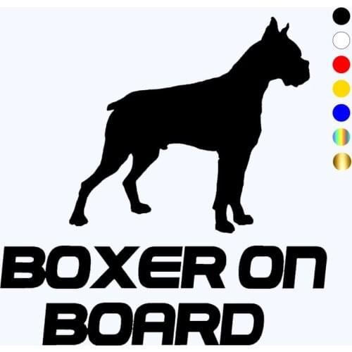CK2630#14*14cm BOXER ON BOARD funny car sticker vinyl decal silver/black car auto stickers for car bumper window car decorations