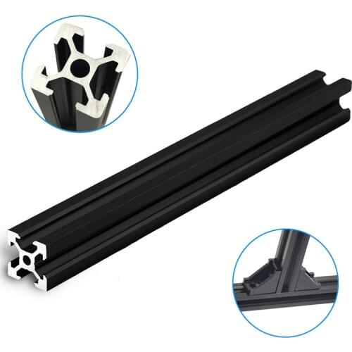 150-500mm Black 2020 T-Slot Aluminum Profile Extrusion Frame European Standard Linear Rail for CNC 3D Printer Parts