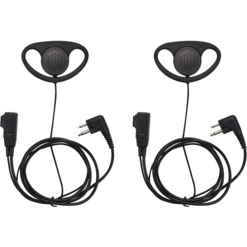 2PCS D-Shape Ear Hook Earpiece Headset With Mic For Motorola 2 Way Radio XTN445 GTX XV1100 CP88 Intercom Headset