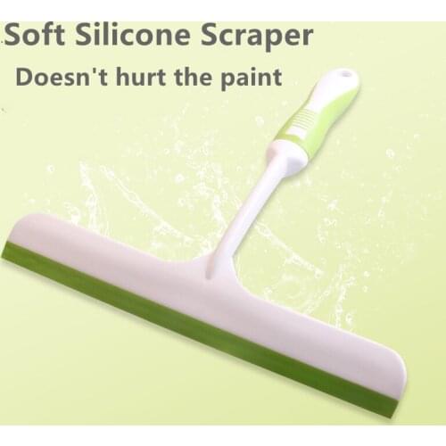 Flexible Soft Silicone Wiper Car Window Cleaning Glass Scraper Silicone Handy Squeegee Car Blade Clean Scraping Film Scraper