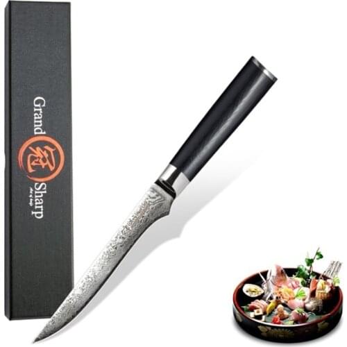 GRANDSHARP Damascus Boning Knife 5.9 Inch 67 Layers vg10 Japanese Damascus Seel Chefs Knife Butcher Tools Kitchen Knives Gift