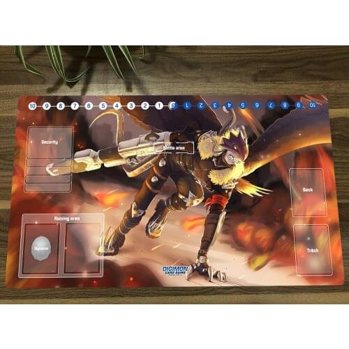 Anime Digimon Duel Playmat Beelzemon Trading Card Game Mat DTCG CCG Mat Mouse Desk Mice Pad Gaming Play Mat & Zones Free Bag