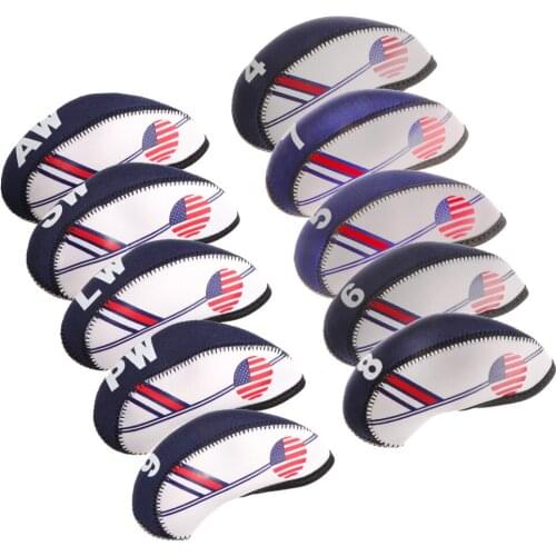 Pack of 10 Nylon Golf Club Headcover Club Putter Sleeve Protector Case Box