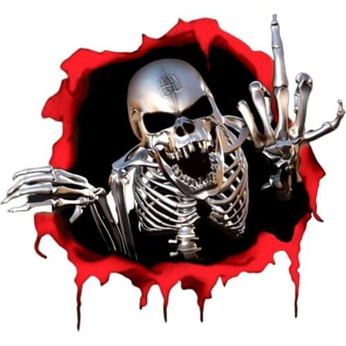 NEW 3PCS Terror Rock Sticker Pack Skeleton Dark Skull Random Stickers Phone Guitar Bicycle For Laptop Toy Stickers Fridge S D2N7