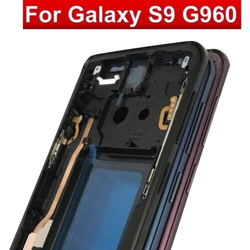 For Samsung Galaxy S9 G960U G960F G960FD G960 Middle Frame Bezel Chassis Housing Black Purple Blue