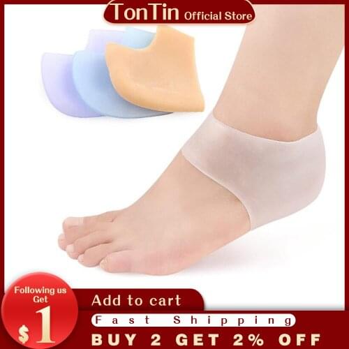 Feet care socks 2PCS New Silicone Moisturizing Gel Heel Socks with hole Cracked Foot Skin Care Protectors