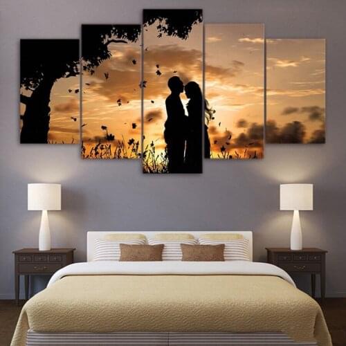 Square Round Drill Mosaic Diamond Painting Cross Stitch DIY 5D Full Embroidery 5 pcs romantic Couple Sunset wall sticker decor