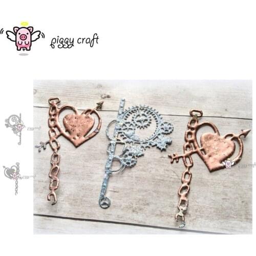 Piggy Craft metal cutting dies cut die mold Steam gear heart chain Scrapbook paper craft knife mould blade punch stencils dies