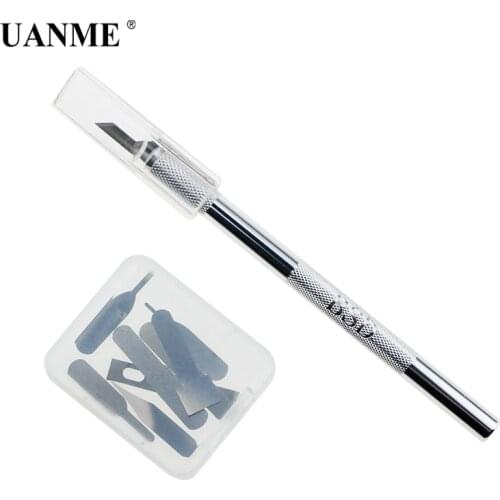 UANME Metal Scalpel Knife Non-slip Cutter Engraving Craft Knives + 8pcs Blades Mobile Phone Laptop PCB DIY Repair Hand Tools