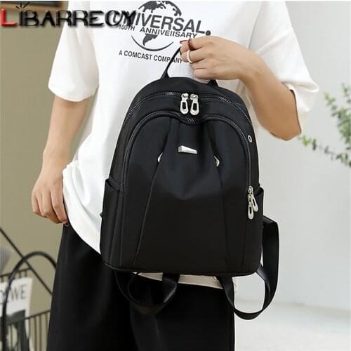 Fashionable Quality Nylon Waterproof Travel Backpacks for Women 2021 New Solid Color Outdoor Sport School Bag for Ladies