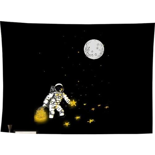 Moon starry tapestry wall hanging astronaut bedroom carpet decorativo pared tapiz mandala