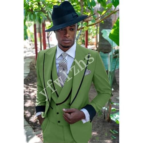 New Arrival One Button Groomsmen Peak Lapel Groom Tuxedos Men Suits Wedding/Prom Best Man Blazer ( Jacket+Pants+Vest+Tie) B69