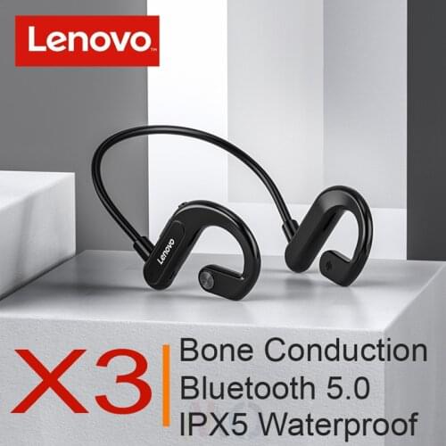 Lenovo X3 Bone Conduction Earbuds Wireless Bluetooth Sports Earphone IPX5 Waterproof Headset Hands-free with Microphone for Run