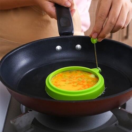 New Round Fried Egg Mold Food Grade Silicone Egg Ring Fry Omelette Pancake Non-Stick Cooking Tools DIY Baking Accessories