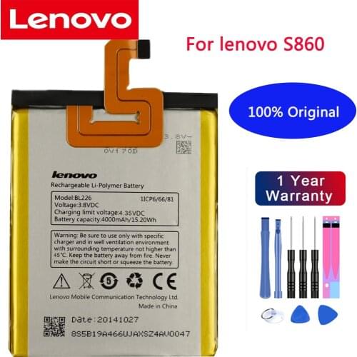 New original High Quality 3.8V 4000mAh For Lenovo BL226 Battery for lenovo S860 mobile phone Replacement Batteries+Free tools