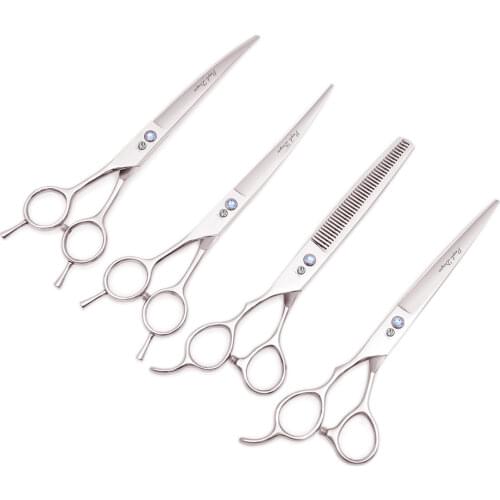 Left Hand 7" Purple Dragon 440C Dogs Shears Grooming Scissors Straight Scissors Thinning Shears Curved Shears Pets Shears Z4006