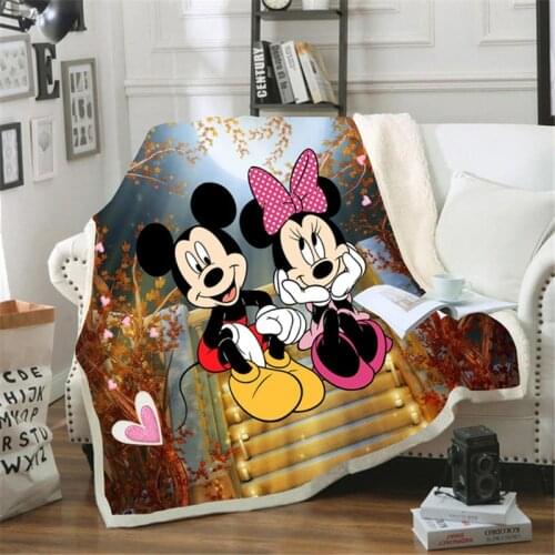 3D Mickey Minnie Printed Sherpa Blanket Couch Quilt Cover Travel Bedding Outlet Velvet Plush Throw Fleece Blanket Bedspread gift