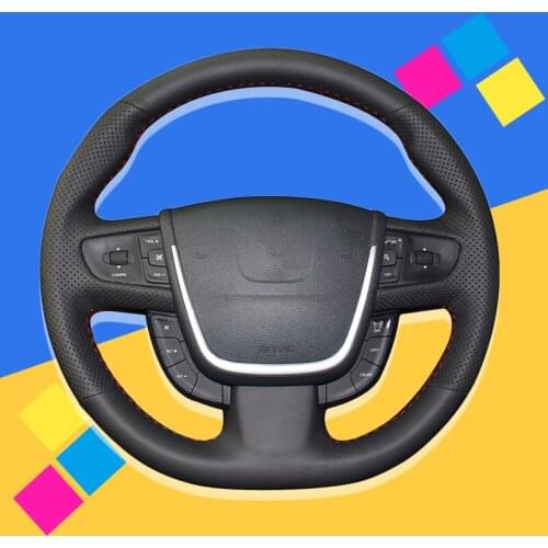 Auto Braid On The Steering Wheel Cover for Peugeot 508 2011-2008 508 SW 2011-2008 Interior Accessories DIY Car Covers Styling