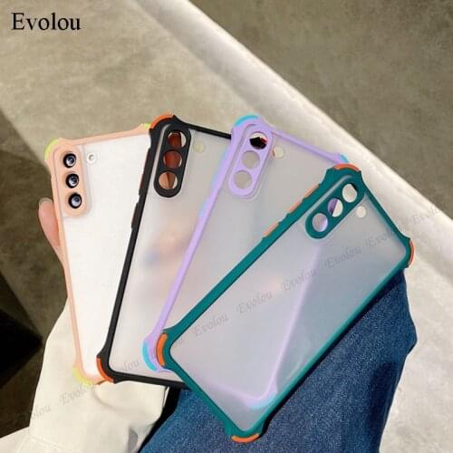 Mint Color Shockproof Bumper Case for Samsung S21 Ultra A52 A72 A12 Matte Camera Lens Protect Airbag Cover for Samsung A51 A71