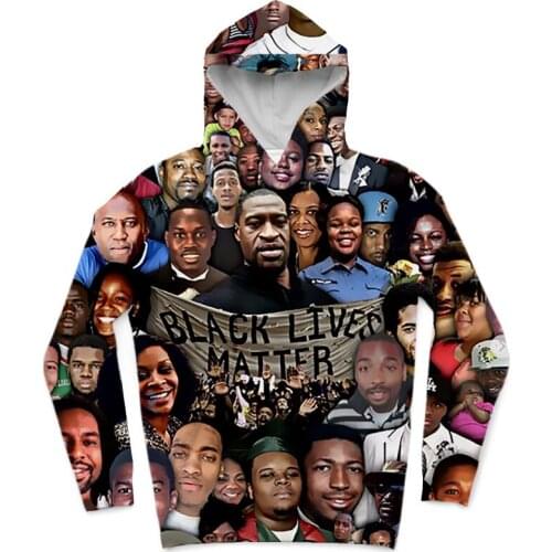 REAL American US SIZE 2 styles black lives matter collage Sublimation print Hoodies with plus size 3XL 4XL 5XL 6XL