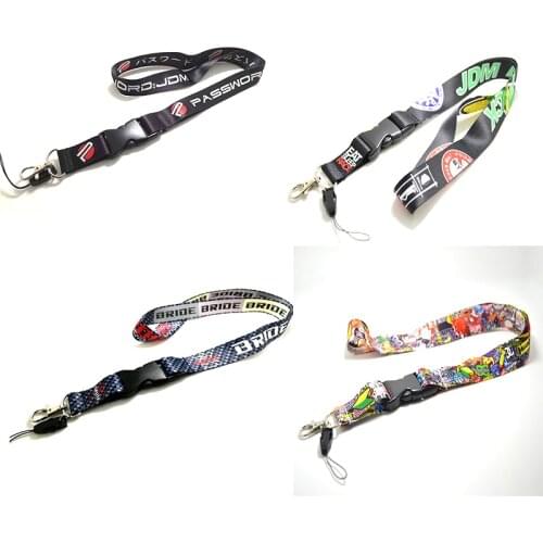 JDM Bomb Style BRIDE Cellphone Lanyard JDM Racing Car Keychain ID Holder Mobile Neck Strap