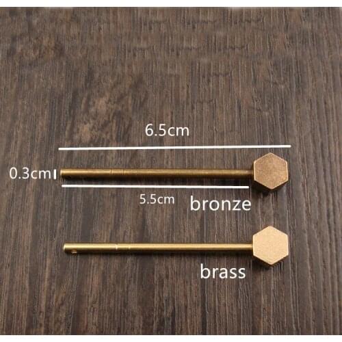 Hexagon Brass Straight Latch Lock Chinese Antique Cabinet Locking Closure Bolt Pin Wooden Case Box Lock Pins