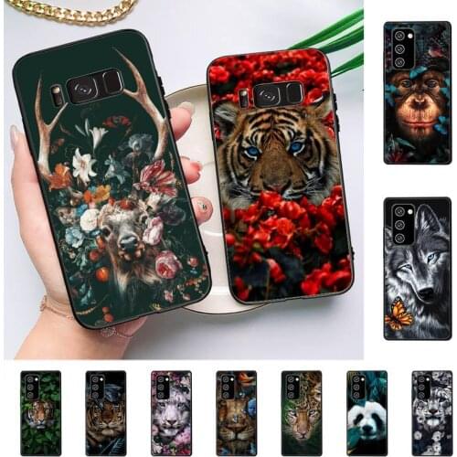 YNDFCNB Cute Animal Tiger Wolf lion Phone Case for Samsung Note 5 7 8 9 10 20 pro plus lite ultra A21 12 02