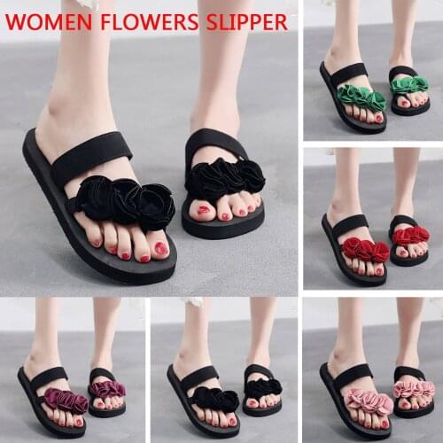 New Slippers Women 2021 Summer Home Outdoor Non-Slip Beach Sandals And Slippers Flower Open Toe Shoes шлепанцы женские летние