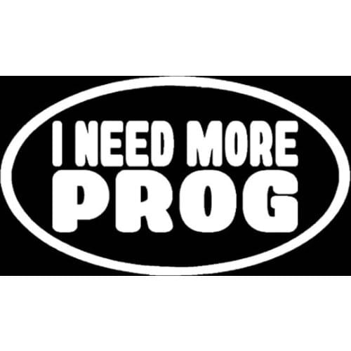 12.7CM*7.2CM ROCK I NEED MORE PROG Vinyl Cartoon Personality Motorcycle Car Sticker Decals Black Silver C13-000596