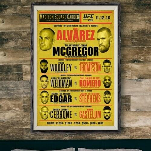 122 Eddie Alvarez vs Conor McGregor Wall Silk Cloth Poster Art Decoration Gift