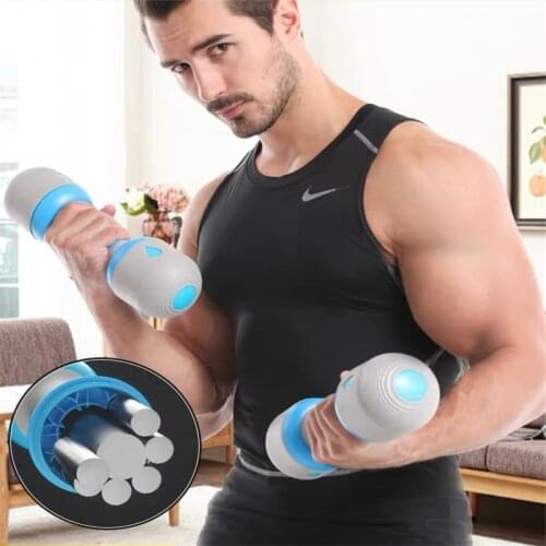 2020 New Household 5kg Blue Pink Multifunctional Antiskid Weight Adjustable Dumbbell Set Fitness Equipment For Men And Women
