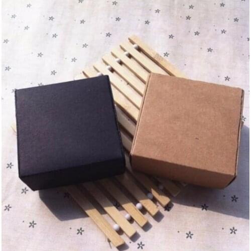50pcs/lot Black/White/Brown Carton Kraft Paper Box Wedding Candy Box Party Favors Soap Boxes gift packing bag 8 size