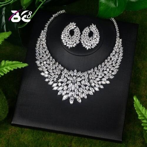 Be 8 Beautiful Sparkling Marquise Cut Cubic Zirconia Full Jewelry Set Women Bride Necklace Set Dress Accessories Party Show S082