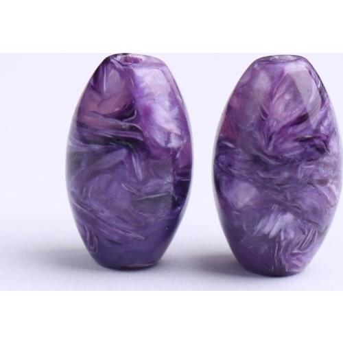 One piece Charoite egg full hole purple for DIY jewelry making loose beadsFPPJ wholesale nature gemstone