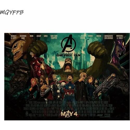 One Piece Heroes Anime Kraft Paper Poster Wall Sticker Decorative Painting Household Products Gift