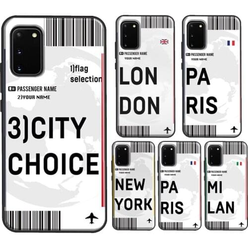 Custom Plane Ticket traveler Case For Samsung S20 FE S8 S9 S10 Plus For Galaxy S21 Ultra Note 20 Note 10 Plus Cover