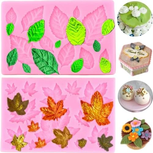 Tree Maple Leaf Mold Silicone Fondant Cake Decorating Tools Chocolate Baking Mould 3D Sugarcraft Resin Clay Candy Moulds