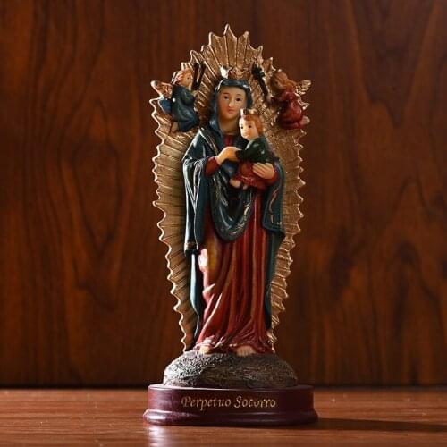 Virgin Mary Catholic Relics Resin Decorations Perpetuo Socorro Home Character Statue Ornaments