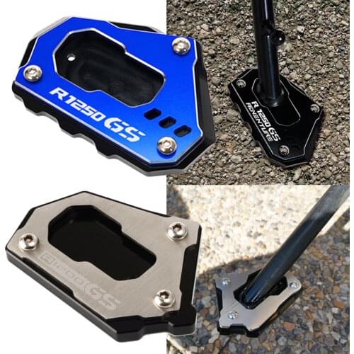 LOGO R1250GS For BMW R1250GS 2018 2019 R1200GS Rallye R1200GS LC ADV CNC Motorcycle Side Kickstand Stand Extension Plate Enlarge