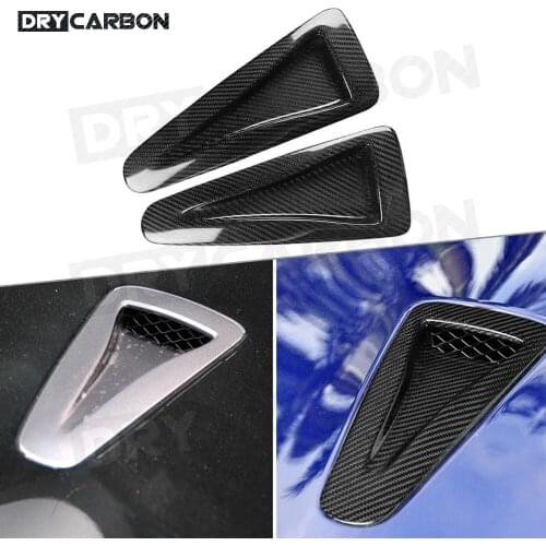 For Nissan GTR GT-R R35 2012 2013 Carbon Fiber Front Engine Hood Air Vent Intake Scoop Trim Fender Decoration Outlet Cover Car