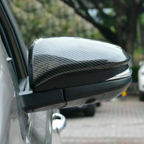 For Toyota RAV4 2013 - 2018 Carbon Fiber Look Side Door Mirror Cover Trim 2pcs Car modification Auto parts